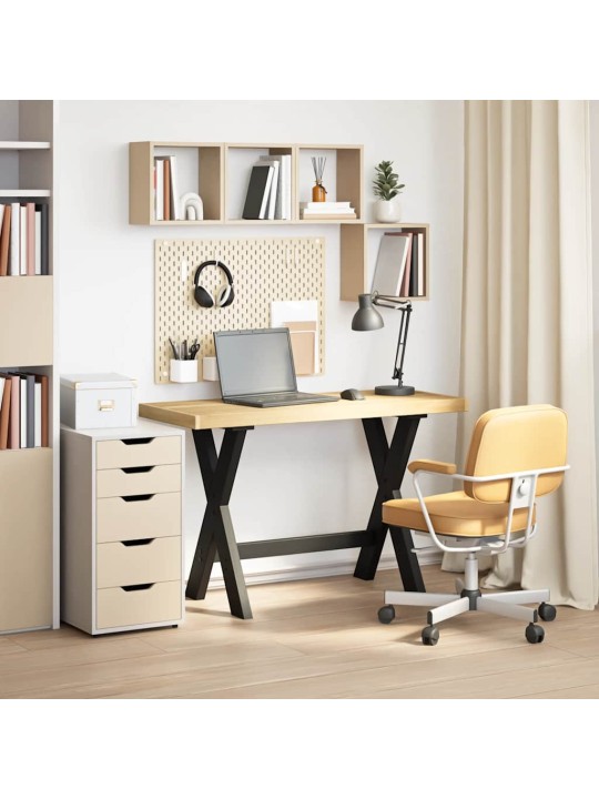 Työpöytä noain x-muotoiset jalat 120x50x75 cm massiivipuu mänty