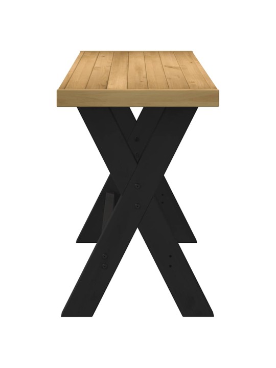 Työpöytä noain x-muotoiset jalat 120x50x75 cm massiivipuu mänty