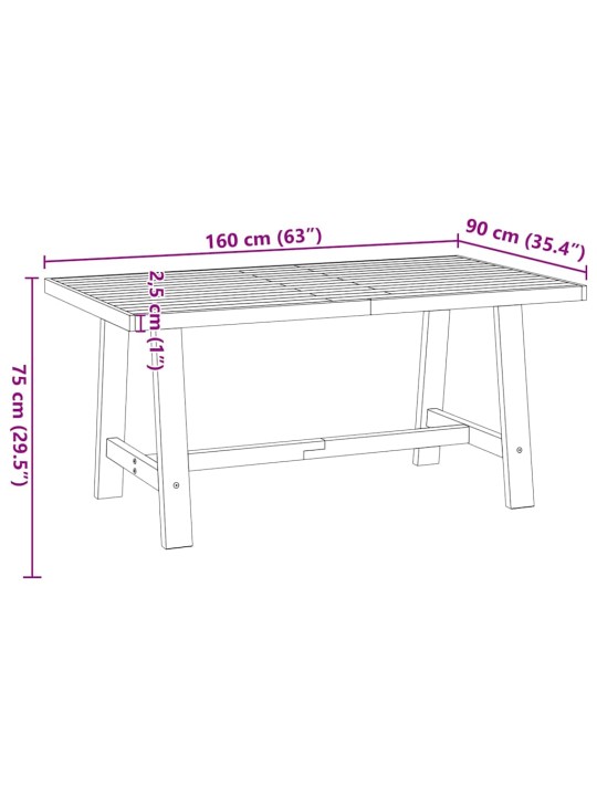 ruokapöytä NOAIN Amuotoiset jalat 160x90x75cm massiivipuu mänty