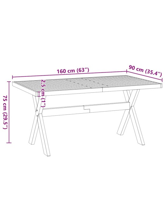 Ruokapöytä noain x-muotoiset jalat 160x90x75 cm