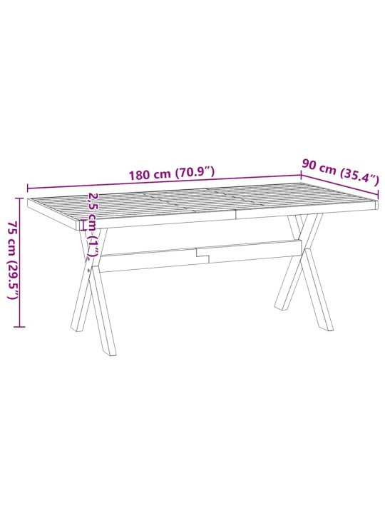Ruokapöytä noain x-muotoiset jalat 180x90x75 cm