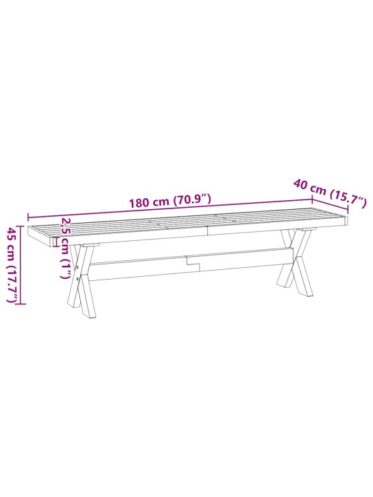 Ruokapöytä noain x-muotoiset jalat 180x40x45 cm