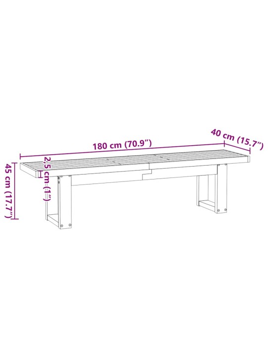 Ruokapöytä noain u-muotoiset jalat 180x40x45cm massiivipuumänty