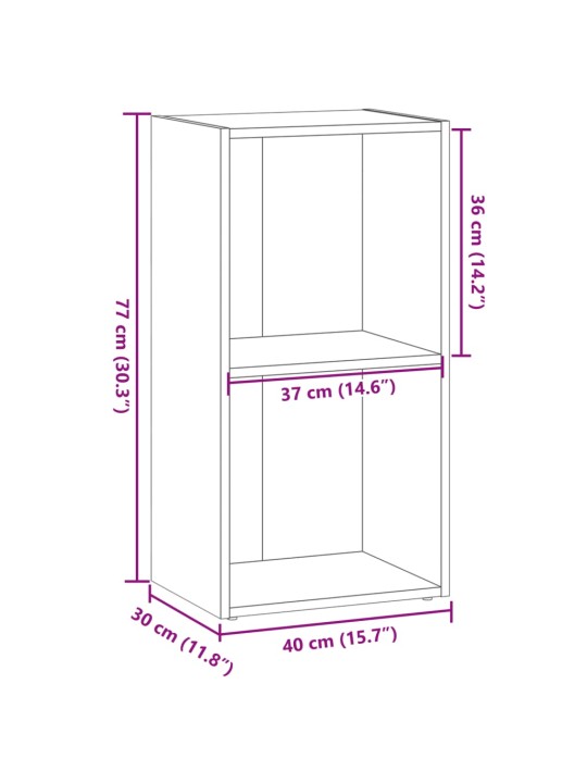 Kirjahylly harmaa Sonoma 40x30x77 cm tekninen puu