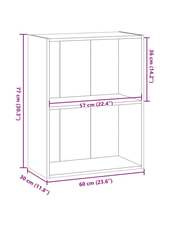 Kirjahylly vanha puu 60x30x77 cm tekninen puu