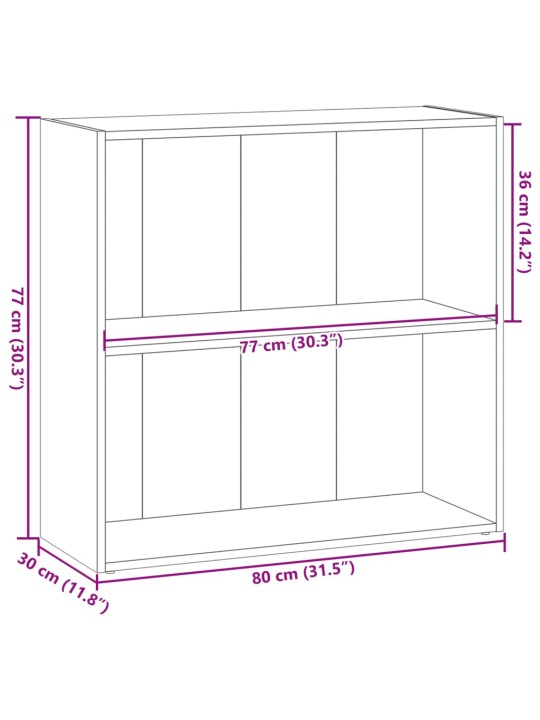 Kirjahylly ruskea tammi 80x30x77 cm tekninen puu