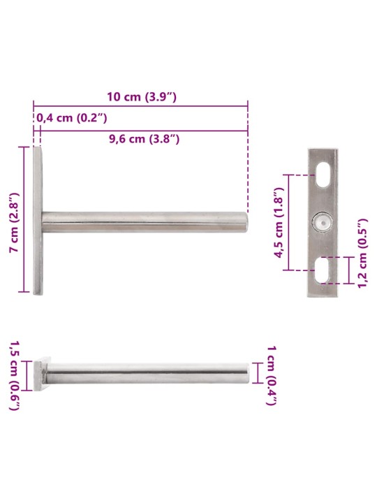 kelluvat hyllykannattimet 12 kpl näkymätöntä Ø10x100 mm