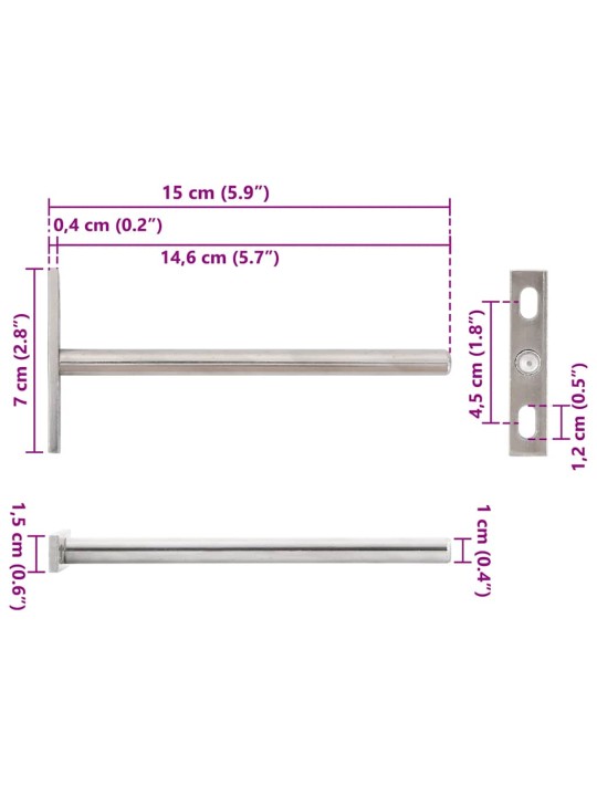 kelluvat hyllykannattimet 12 kpl näkymätöntä Ø10x150 mm