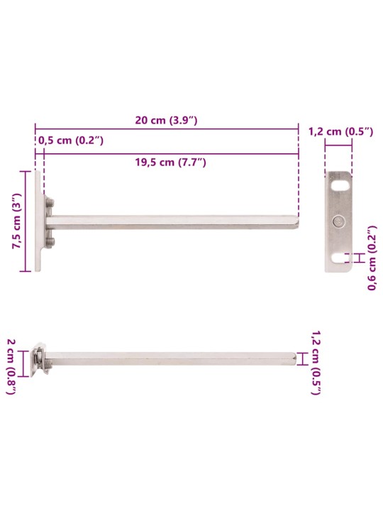 kelluvat hyllykannattimet 12 kpl näkymätöntä Ø12x200 mm