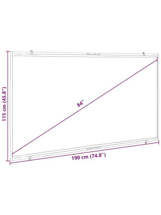 Projection Screen Seinälle ripustettava 84 tuumaa 16:9