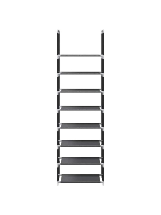 Kenkäteline 8-tasoinen musta 44x28x145 cm kuitukangas