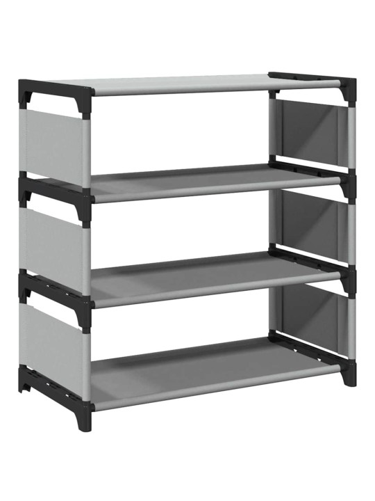 Kenkäteline 4-kerroksinen harmaa 54x28x55 cm kuitukangas