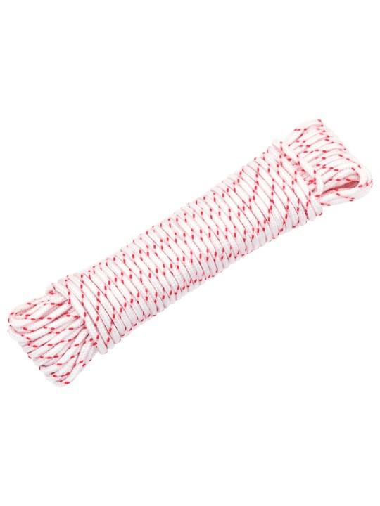 Pull starter naru valkoinen ja punainen ø3 mm 10 m nylon