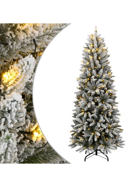 Tekojoulukuusi lumihuurteella 300 led-valoa 240 cm