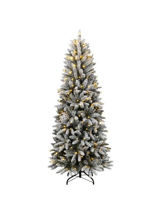 Tekojoulukuusi lumihuurteella 300 led-valoa 240 cm