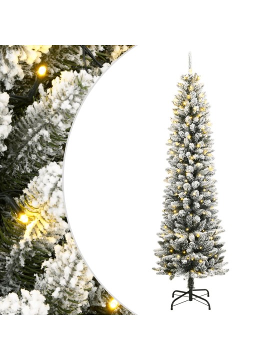 Tekojoulukuusi lumihuurteella 300 led-valoa 240 cm