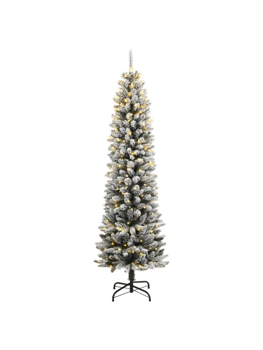 Tekojoulukuusi lumihuurteella 300 led-valoa 240 cm
