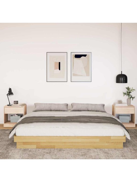 Sängynrunko ilman patjaa 200x200 cm massiivipuutammea