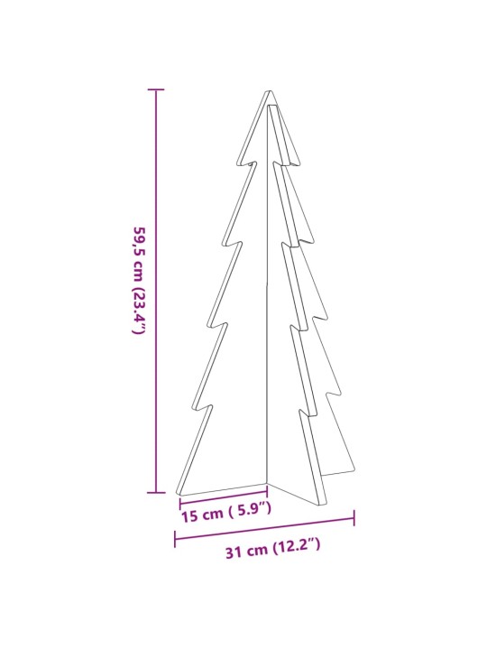 Puinen koristejoulukuusi 59,5 cm täysi mänty