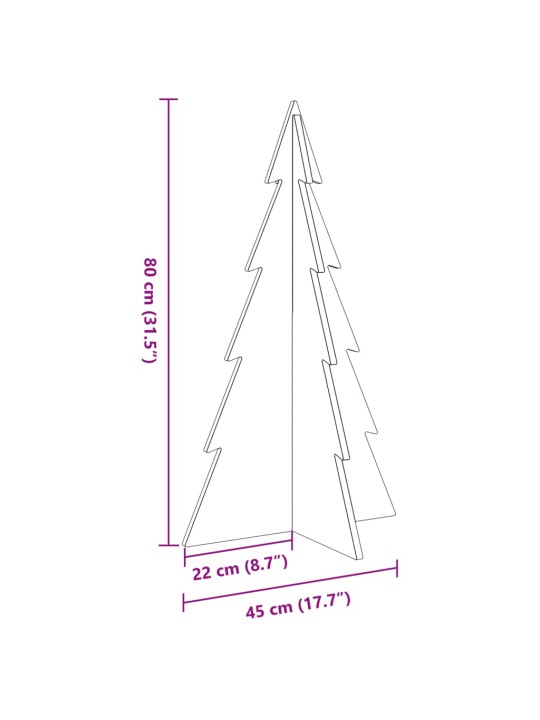 Puinen koristejoulukuusi 80 cm täysi mänty