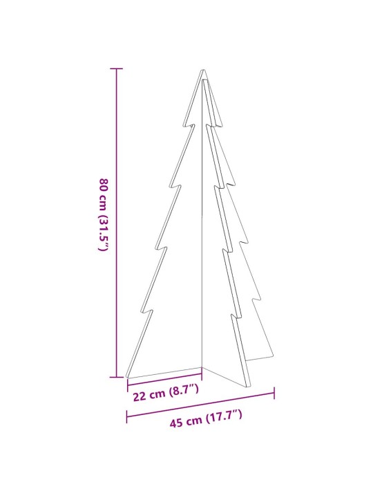 Puinen koristejoulukuusi vahanruskea 80 cm täysi mänty