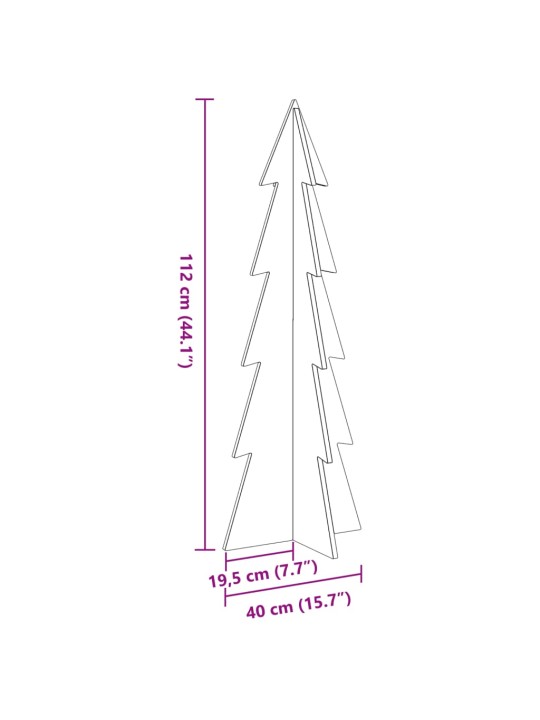 Puinen joulukuusi koriste 112 cm täysi mänty