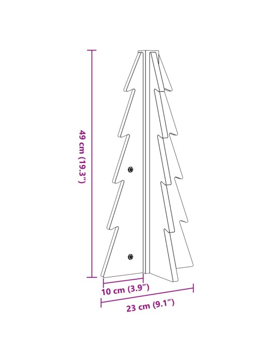 Puinen koristejoulukuusi 49 cm täysi mänty