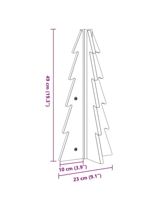 Puinen koristejoulukuusi valkoinen 49 cm täysi mänty