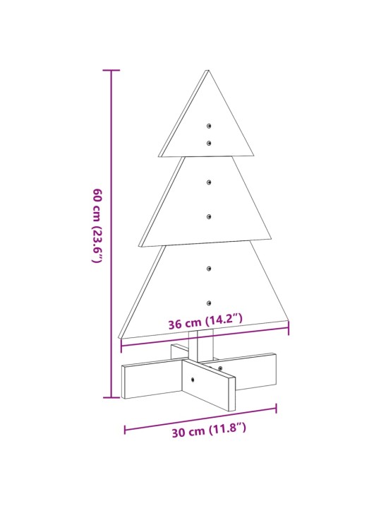 Puinen koristejoulukuusi 60 cm täysi mänty