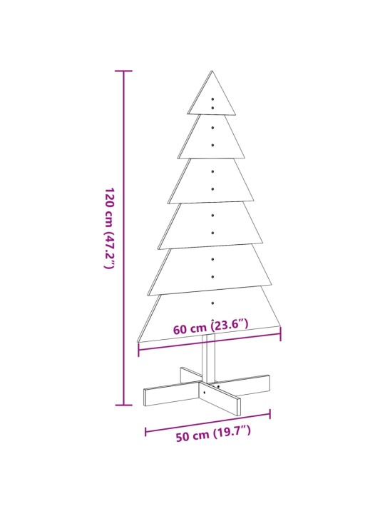 Puinen joulukuusi koriste 120 cm täysi mänty