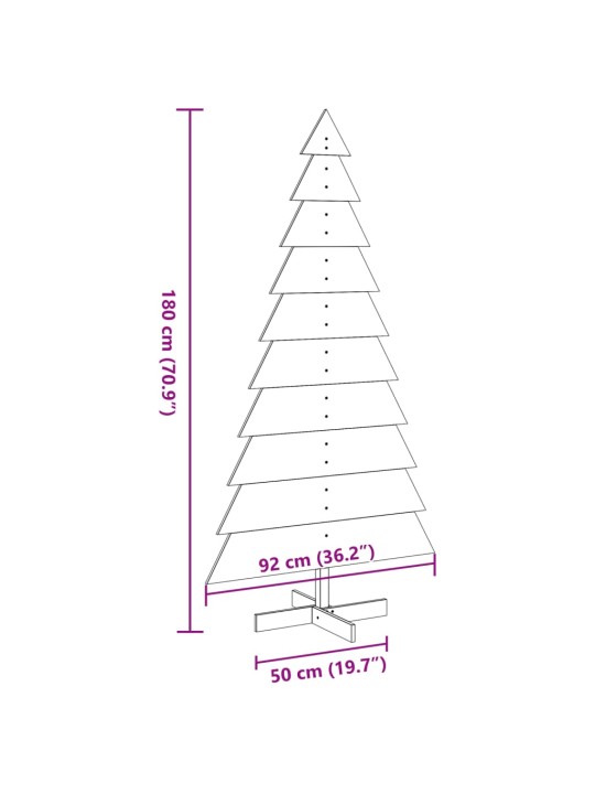 Puinen joulukuusi koriste 180 cm täysi mänty