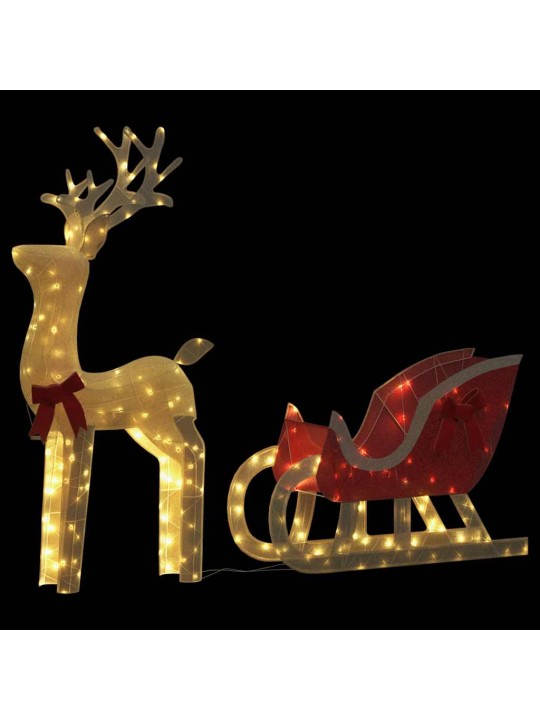 Joulukoristeita poro ja reki 100 leds lämmin valkoinen
