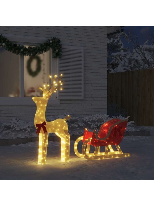 Joulukoristeita poro ja reki 100 leds lämmin valkoinen