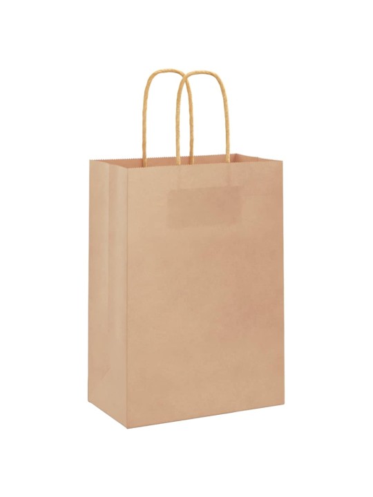 Paperikassit 50 kpl kahvoilla ruskea 15x8x21 cm