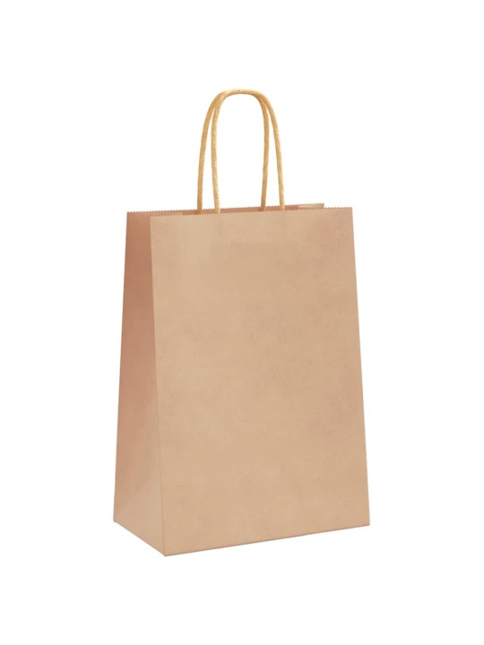 Paperikassit 50 kpl kahvoilla ruskea 15x8x21 cm