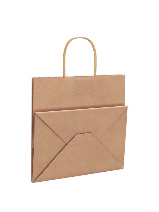Paperikassit 50 kpl kahvoilla ruskea 26x17x25 cm