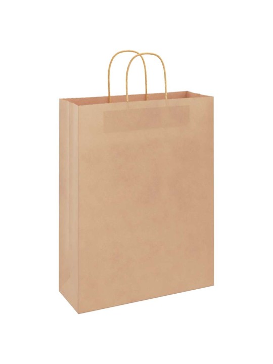 Paperikassit 50 kpl kahvoilla ruskea 32x12x42 cm