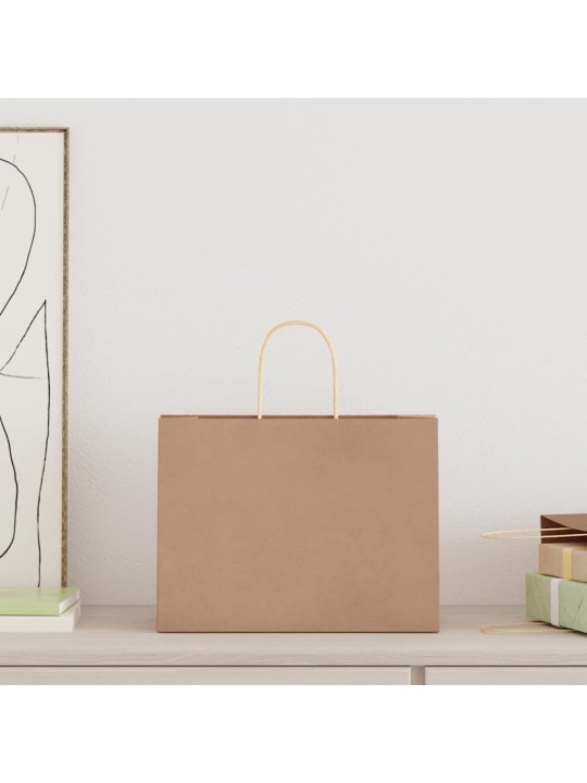 Paperikassit 50 kpl kahvoilla ruskea 32x17x25 cm