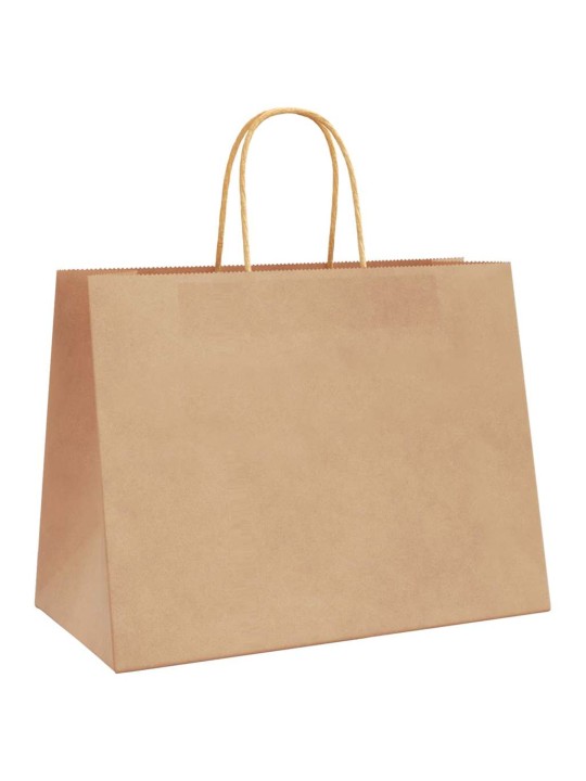 Paperikassit 50 kpl kahvoilla ruskea 32x17x25 cm