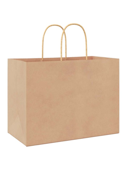 Paperikassit 50 kpl kahvoilla ruskea 32x17x25 cm