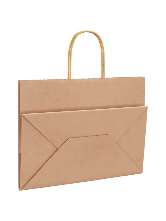 Paperikassit 50 kpl kahvoilla ruskea 32x17x25 cm