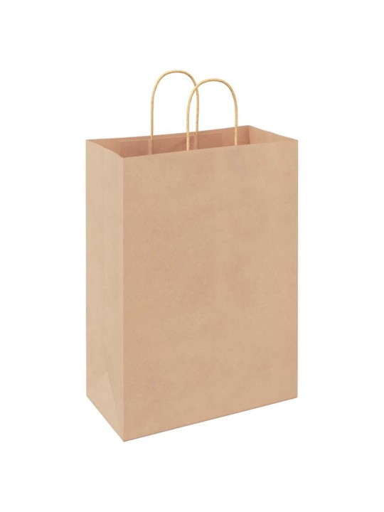 Paperikassit 50 kpl kahvoilla ruskea 32x17x44 cm
