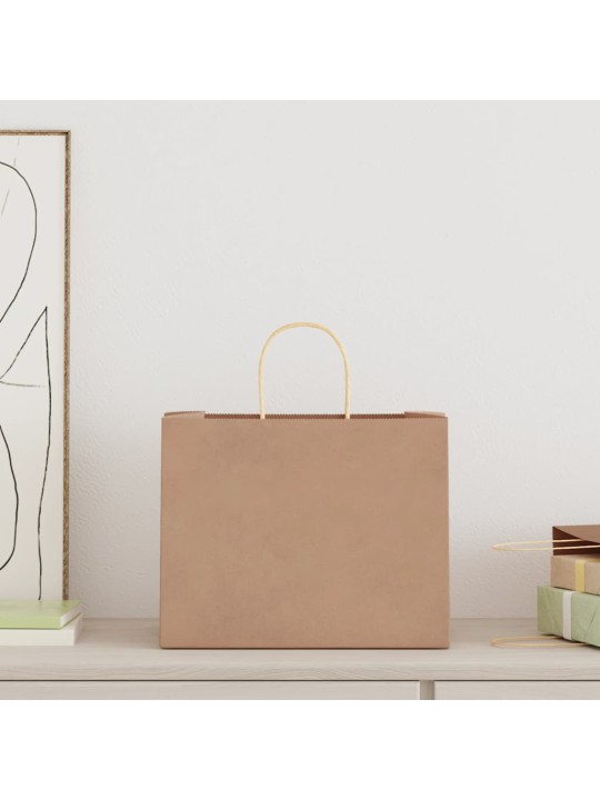 Paperikassit 50 kpl kahvoilla ruskea 32x22x24 cm