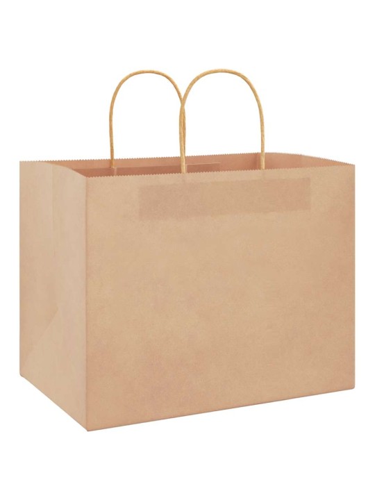 Paperikassit 50 kpl kahvoilla ruskea 32x22x24 cm