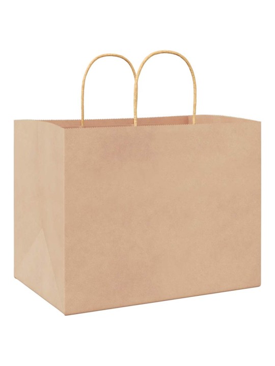 Paperikassit 50 kpl kahvoilla ruskea 32x22x24 cm