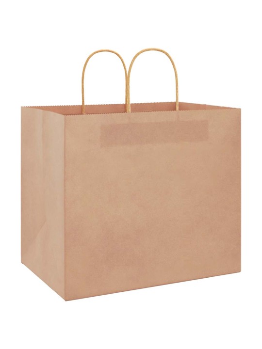Paperikassit 50 kpl kahvoilla ruskea 32x22x28 cm