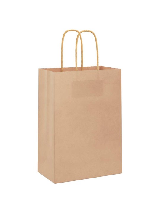 Paperikassit 250 kpl kahvoilla ruskea 15x8x21 cm