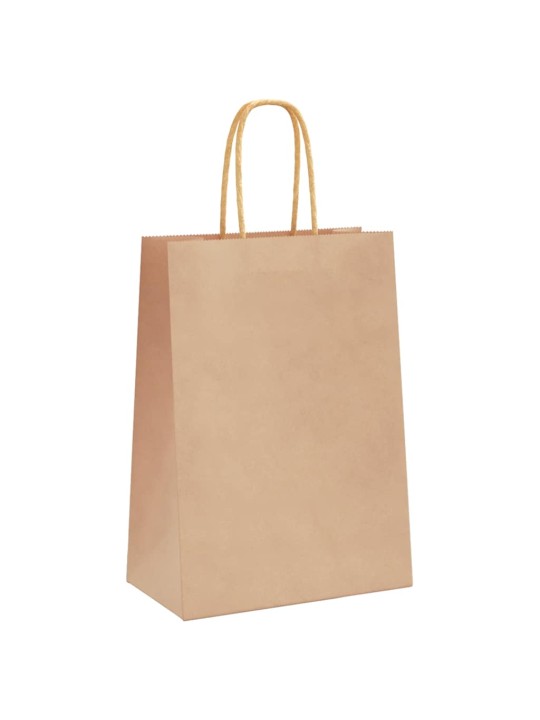 Paperikassit 250 kpl kahvoilla ruskea 15x8x21 cm