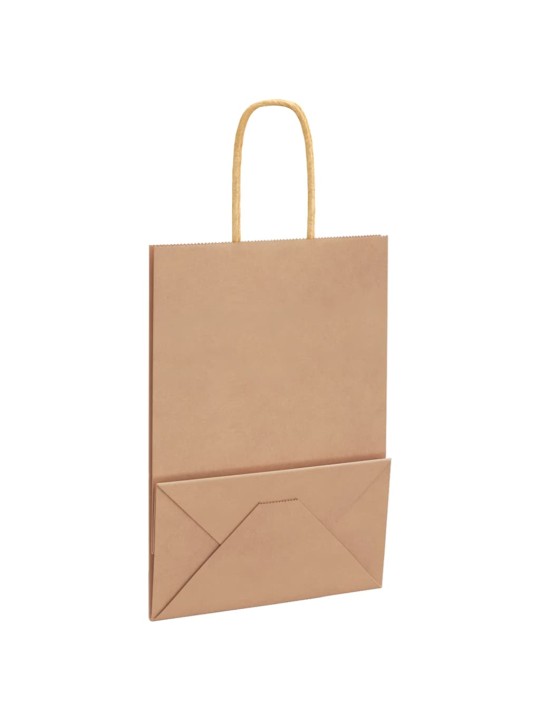 Paperikassit 250 kpl kahvoilla ruskea 15x8x21 cm
