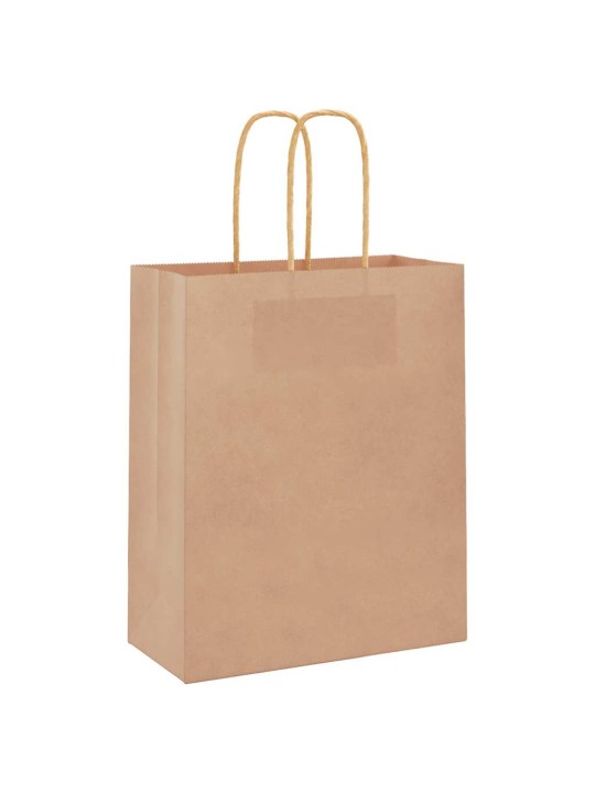 Paperikassit 250 kpl kahvoilla ruskea 18x8x22 cm